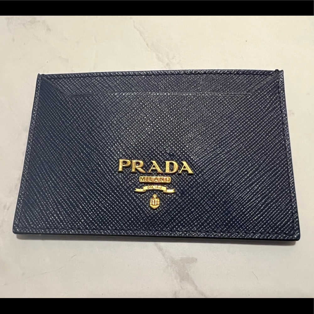 NEW no tags Prada Blue Card Wallet